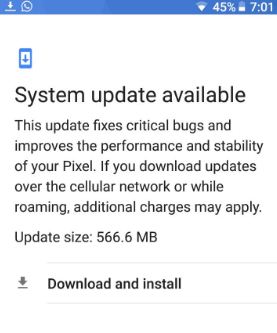 Aktualizácia Android 8.1 Oreo OTA pre Google Pixel a Pixel XL