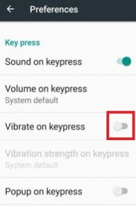 zakázať vibrácie klávesnice telefónu Android