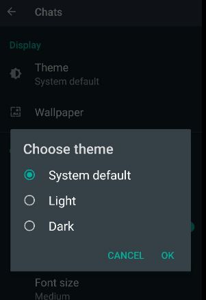 Ako povoliť režim WhatsApp Dark v systéme Android 10, 9 Pie