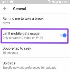 Ako obmedziť využitie mobilných dát na telefóne s Androidom YouTube