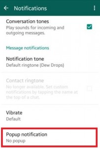 Klepnite na vyskakovacie upozornenie na WhatsApp